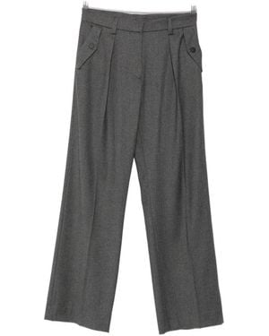 Antonelli Salice Pleated Wide-Leg Pants - Gray