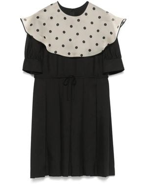 Valentino Garavani Polka Dot-Collar Dress - Black