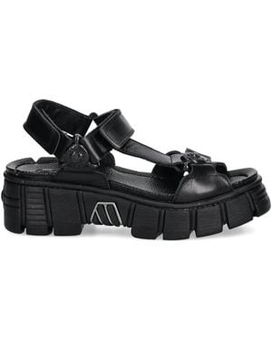 New Rock Touch-Strap Platform Sandals - Black