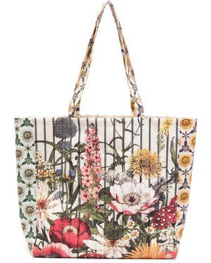 Biyan Flower-Print Tote Bag - White