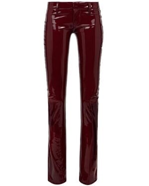 DSquared² Glossy-Finish Pants - Red