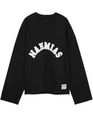 NAHMIAS Varsity Logo-Appliquéd Cotton T-Shirt - Black