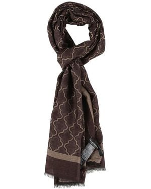 Emporio Armani Écharpe Frangée À Motif Géométrique - White