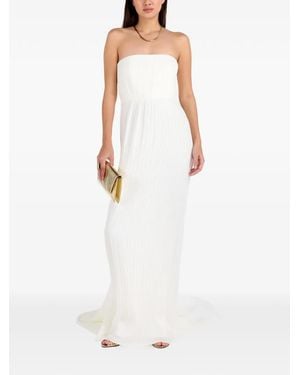 Solace London Robe-Bustier Longue À Effet Plissé - White