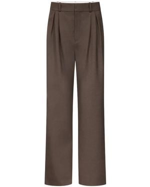 Loulou de Saison Pleated Grain Trousers - Brown