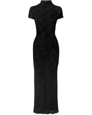 Jean Paul Gaultier Robe Mi-Longue À Manches Courtes - Black