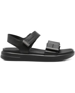 Geox D Xand 2S E Leather Double-Strap Sandals - Black