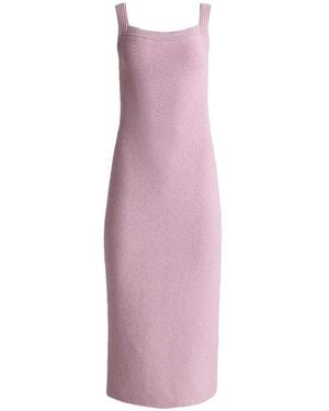 St. John Juliette Metallic-Mouliné-Knit Dress - Purple