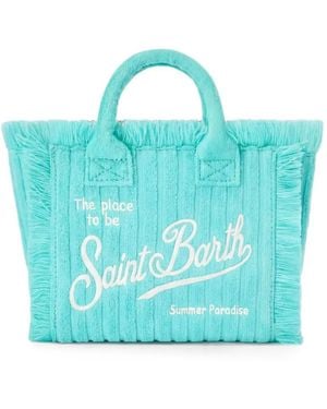 MC2 Saint Barth Mini Vanity Fringed Tote Bag - Blue