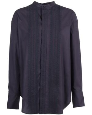 forte_forte Camisa Les Fleurs Bordada - Azul