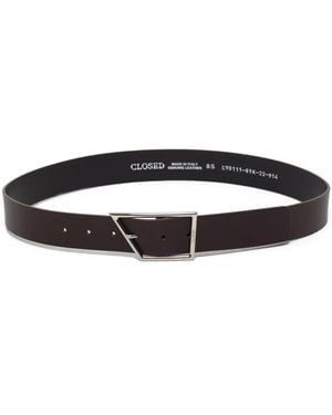 Closed Leather Belt - Black