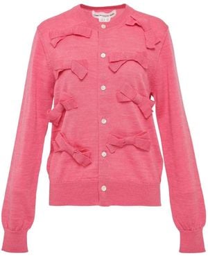 Comme des Garçons Bow-Detail Cardigan - Pink