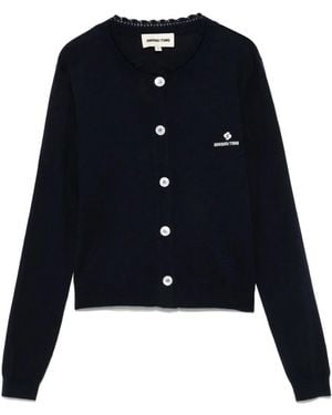 ShuShu/Tong Logo-Embroidered Cardigan - Blue