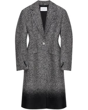 Givenchy Cocoon Single-Breasted Herringbone Coat - Gray