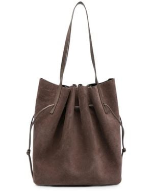 Yuzefi Scallop Drawstring-Closure Tote Bag - Brown