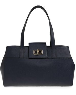 Furla Large Amelia Leather Shoulder Bag - Blue