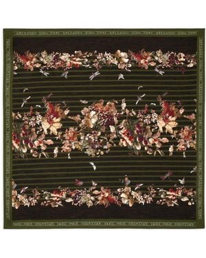 Jean Paul Gaultier Striped Floral Scarf - Black