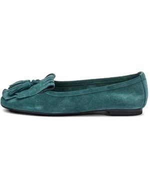 Frau Fringe Tassel Loafers - Green