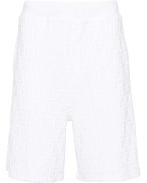 Fendi Frottee-Bermudas Mit Ff - Weiß
