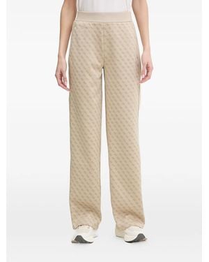 Guess Logo Patterned Trousers - Natural