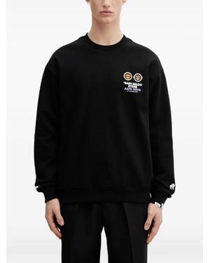 Aape By A Bathing Ape X Baby Milo Store Aapeunvs Logo Patch Sweatshirt - Black