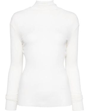 James Perse Turtleneck Ribbed Sweater - White