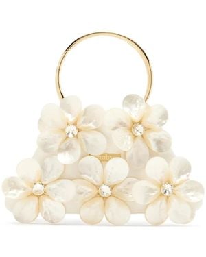 Vanina Floral-Appliqué Tote Bag - Metallic