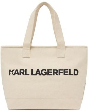 Karl Lagerfeld Large K/essential Logo Tote Bag - Natural