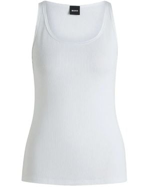 BOSS Ribbed Tank Top - White