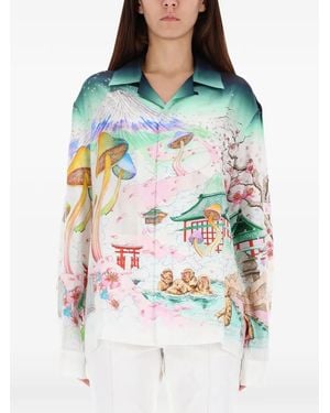 CASABLANCA Graphic-Print Shirt - Grey