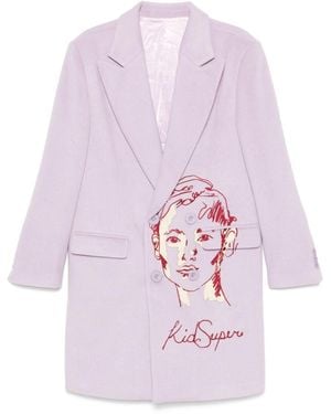 Kidsuper Manteau À Broderies - Rose