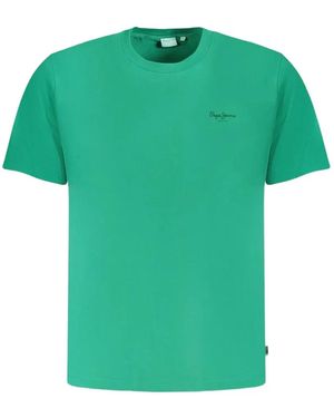 Pepe Jeans Logo-Print Crew-Neck T-Shirt - Green