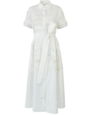 Carolina Herrera Embroidered Midi Dress - White