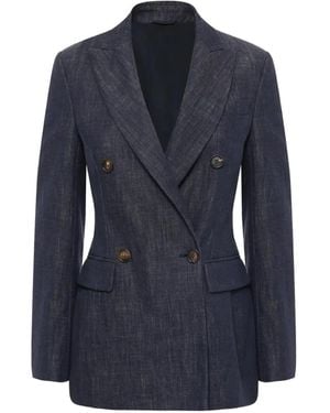 Brunello Cucinelli Double-Breasted Blazer - Blue