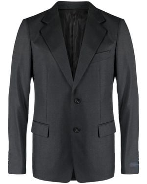 Lanvin Single-Breasted Charcoal Virgin Wool Blazer - Black