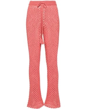 Alanui A Love Letter To India Macramé Trousers - Red