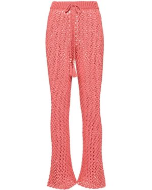 Alanui A Love Letter To India Macramé Pants - Red