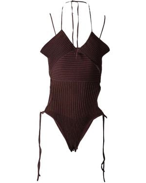 ANDREADAMO Gerippter Body - Braun