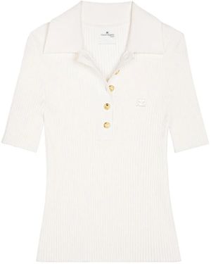 Courreges Courrèges
Maglione A Coste Con Ricamo - Bianco