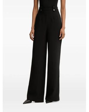 Morgan Pantalones Anchos Con Detalle De Botón - Negro