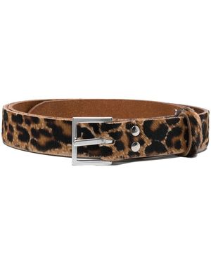 Martine Rose Cheetah-Print Calf-Hair Belt - Brown