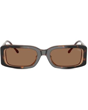 DIESEL Lunettes De Soleil Rectangulaires À Effet Écailles De Tortue - Brown