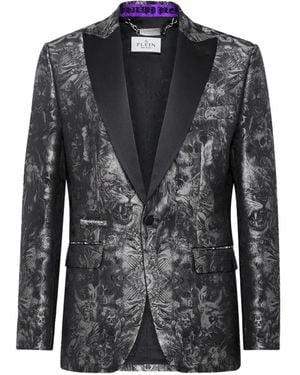 Philipp Plein Gothic Patterned Blazer - Black