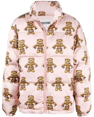 Moschino モスキーノ グラフィック パデッドコート - ピンク