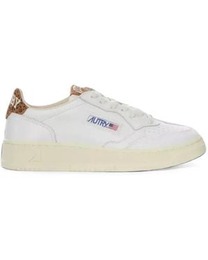 Autry Medalist Leopard-Print Sneakers - White
