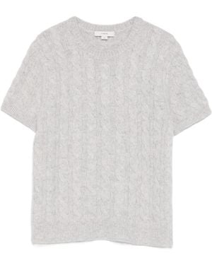 Vince Cable-Knit T-Shirt - White