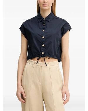 GAUDI Drawstring Cropped Shirt - Blue