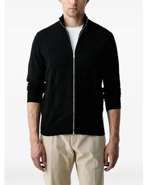 KARL LAGERFELD Zip-Up Cardigan - Black