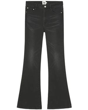 B+ AB Faded Flared-Leg Jeans - Black
