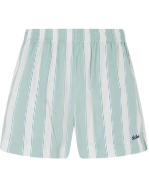 MC2 Saint Barth Meave Stripe-Print Shorts - Blue